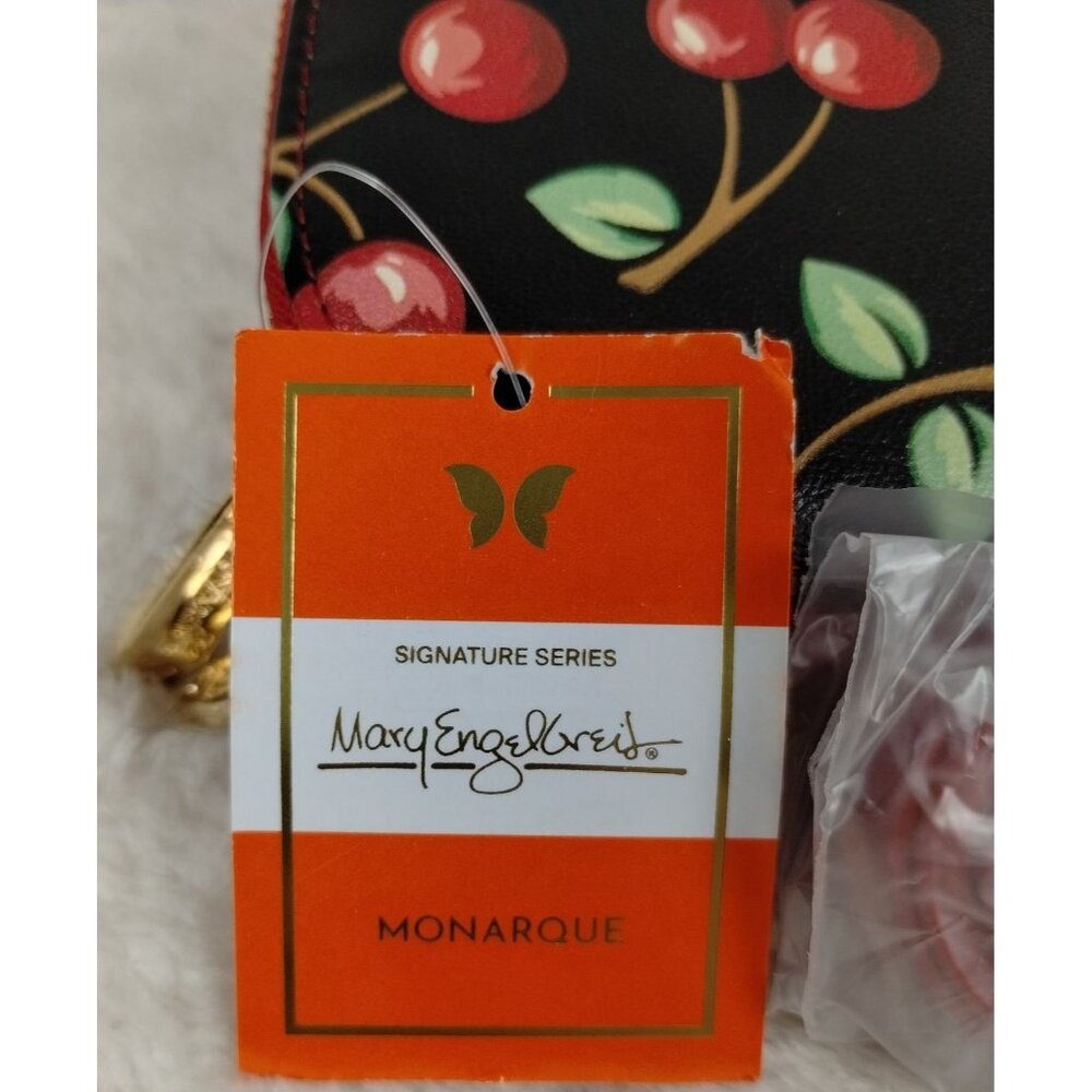 Monarque Mary Englebright Cherries Crossbody Clutch Sling Zip Purse Bag Pockets - Picture 3 of 6